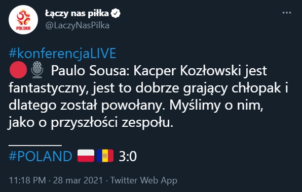 SŁOWA Paulo Sousy po debiucie Kozłowskiego w kadrze!